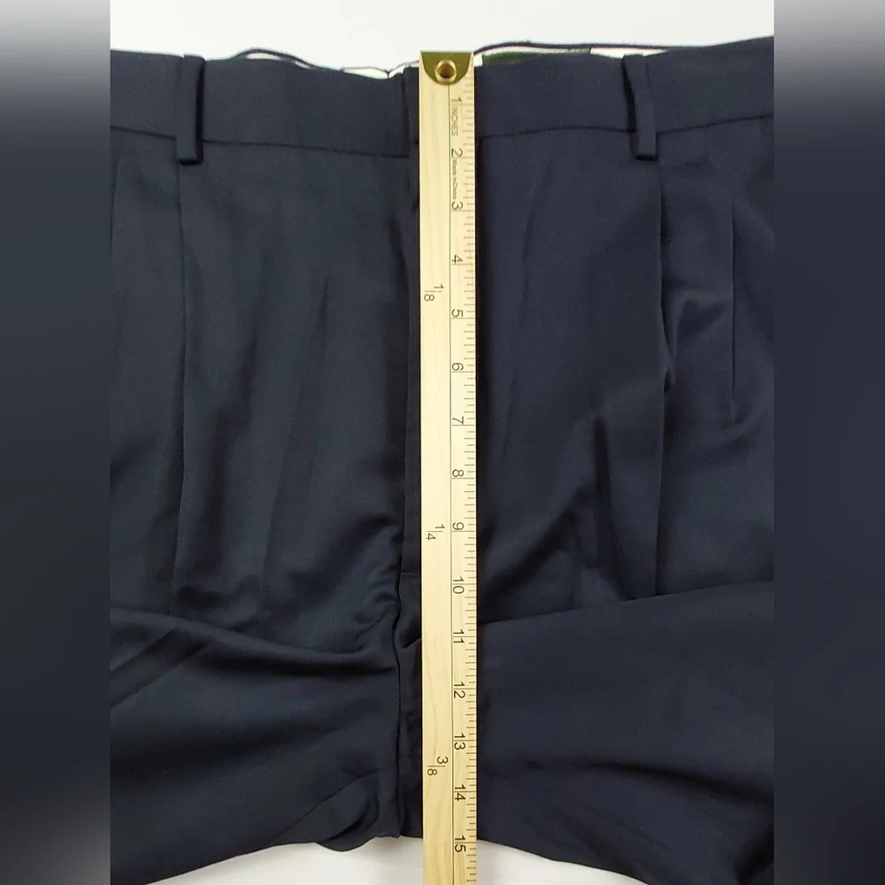 Eddie Bauer Ruston Fit Pants Mens 40x30.5 Tall Navy Blue Wool Relaxed Fit NWT
